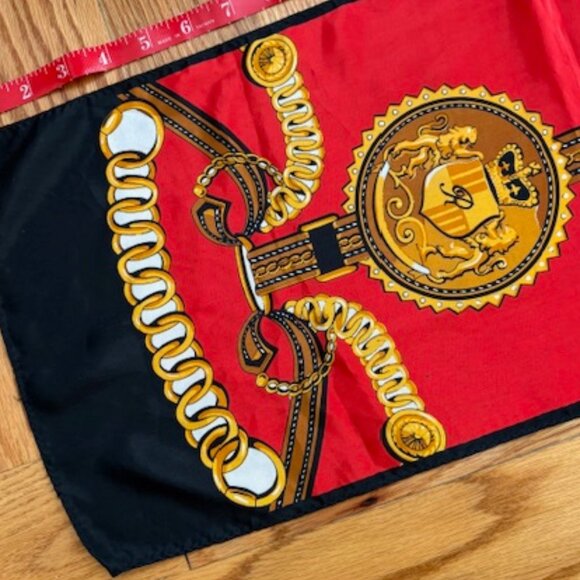 Stunning Vintage 80s Status Print Designer Inspired Silk Scarf - Picture 2 of 7